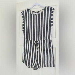 Navy & White Stripped Romper